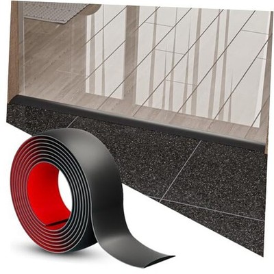 Floor Transition Strip - Self Adhesive Vinyl Flooring Trim for 10 FT 1 Black