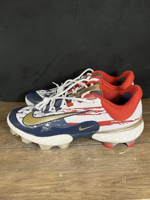 Nike Mens Cleats Size 12 Alpha Huarache Elite 4 Low USA 4th Of July HJ7967-100