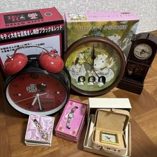 Hello Kitty Clock Lot of 7 Karakuri Alarm Clock Arm Pendulum Anime Goods