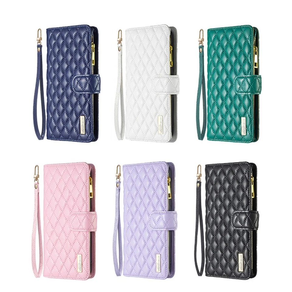 For Samsung S24 Ultra S23 S22 S21 A73 A05 PU Leather Wallet Flip Zipper Case New - Image 2 of 4