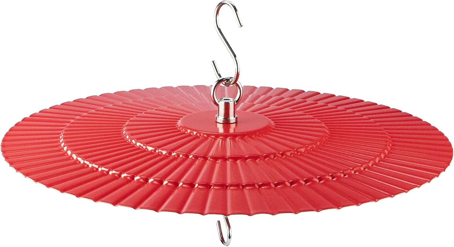 Mangeoire à colibris métallique durable avec dôme protecteur rouge