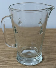 La Rochere Paris Musees Glass Pitcher French Provencal Bee Design 7" 32oz