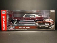 Auto World American Muscle 1970 Buick Gs Stage 1 118 Diecast Burgundywhite Le