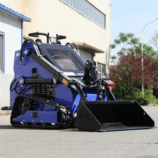 22HP Mini Track Skid Steer Loader with 4 Attachments, 2-Cylinder Gas Engine