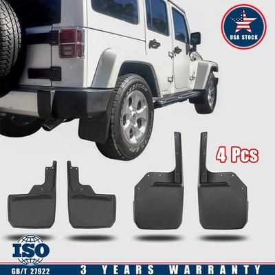4x Premium Off Road Mud Flaps Guards Flares Set For Jeep Wrangler JK JKU 2007-18