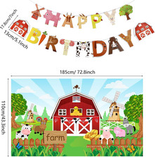 Farm Birthday Decorations Farm Birthday Party Supplies Animals Cow Theme Supp...