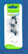 10 pack   22uF 16v electrolytic Radial lead Capacitors. 22 uF