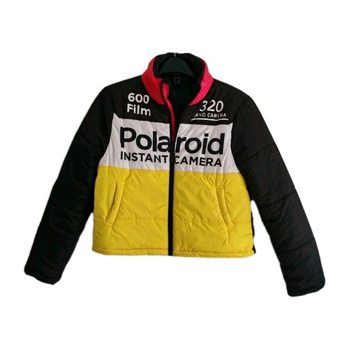 Polaroid Puffer Jacket Womens Forever 21 Instant Camera Size UK Medium Zipped - Picture 8 of 20
