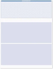 Blank Blue Computer Checks / 8.5" x 11" Business x 11", 
