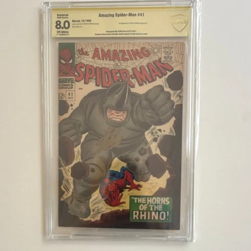 Marvel Amazing Spider-Man #41 CGC 8.0 Key Issue First Rhino Appearance Comic