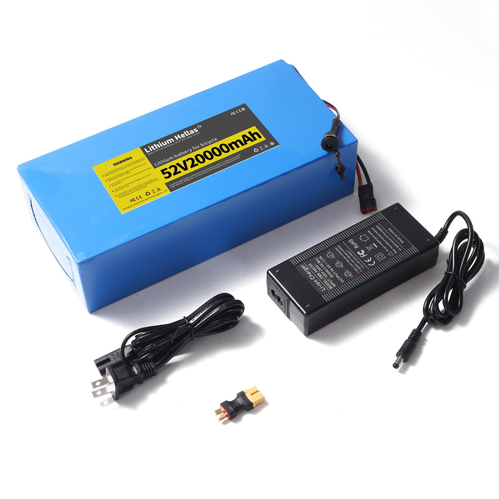 (New) 52V 20Ah Ebike Scooter Li-ion Battery Pack– A Grade Cells, 40A BMS, ≤1200W (176.00 USD)