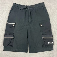 Nike Cargo Shorts Mens Medium Black Sportswear City Made Ripstop Belted Baggy