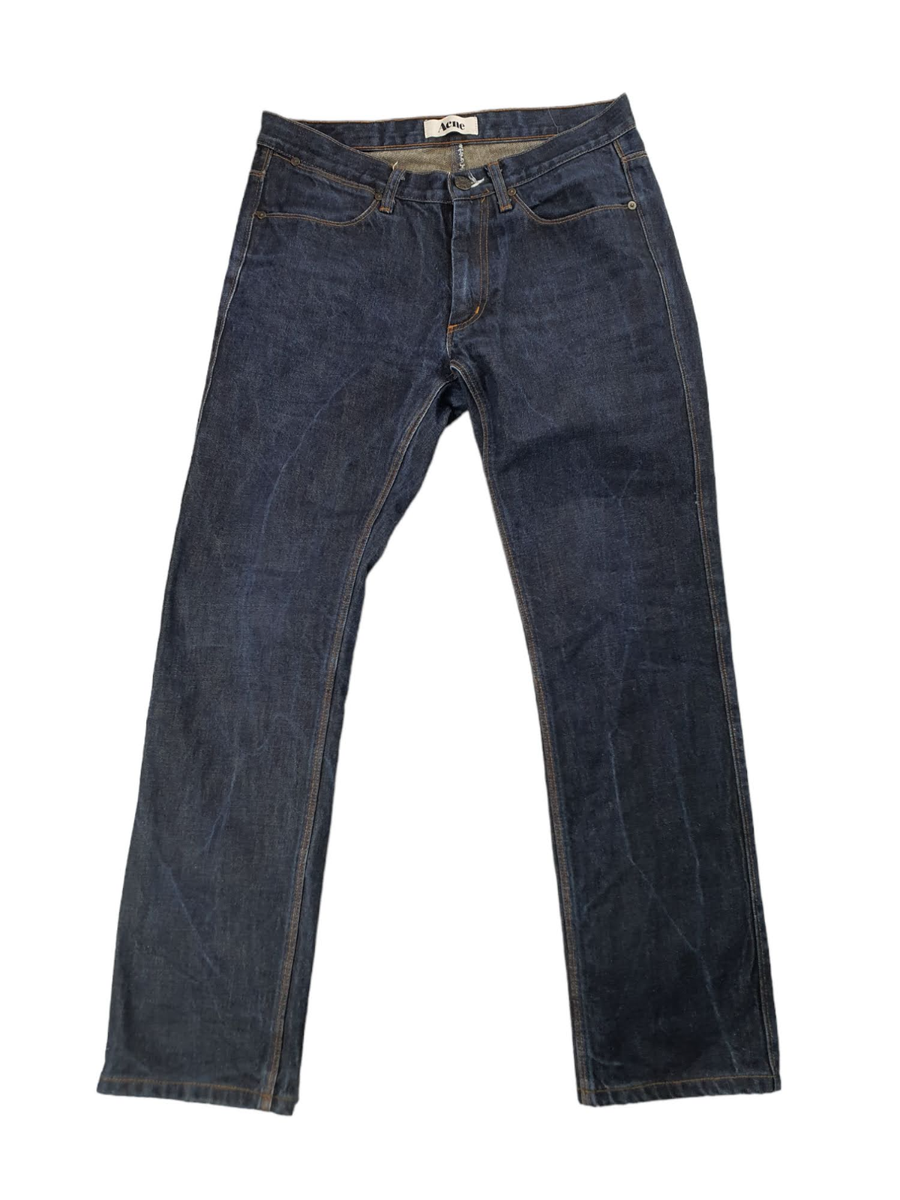 Acne Jeans Max Raw Denim Navy Blue W30 L29