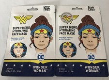 2pk-DC Wonder Woman Superhero Hydrating Face Mask-Crazy Foam-0.84fl.oz.