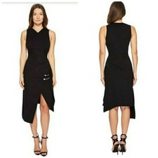 NWT Versus Versace Abito Donna Jersey Sheath Dress Black Size 2 Retail $850