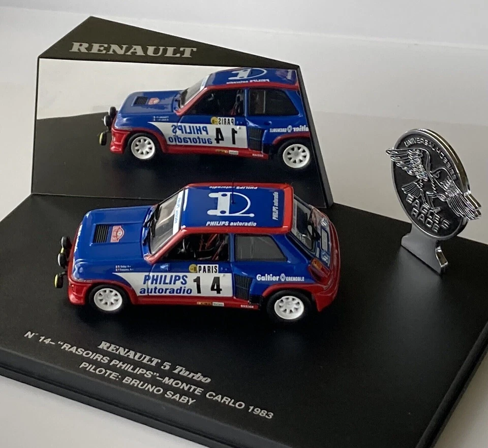 1/43 UH 1707 Renault 5 Turbo 1983 Monte Carlo Rally #14 Saby & Sappey - Philips - Image 3 of 4