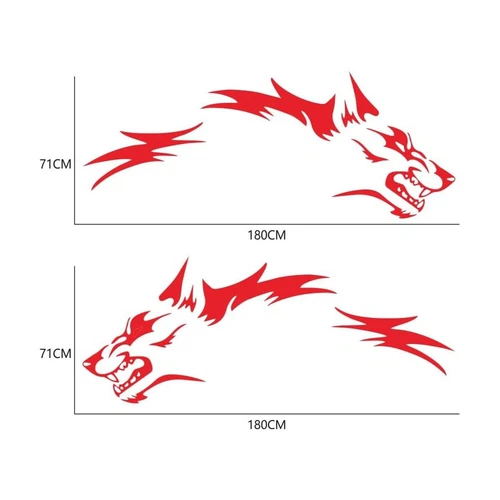 2x Red Running Beast Wolf Graphics Side Body Rear Wheel Decal Sticker Universal - Bild 3 von 8