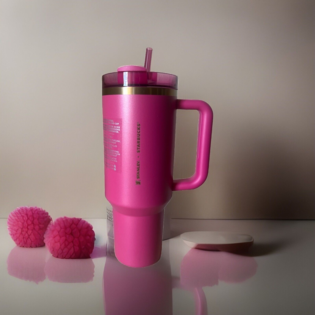 Stanley x Starbucks Stanley Tumbler Berry Pink Glitter 40oz BNIB