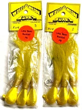 2 PACKS Williamson Lures Mean Bucktail Jig Metallic Yellow 3-Count Pack X119