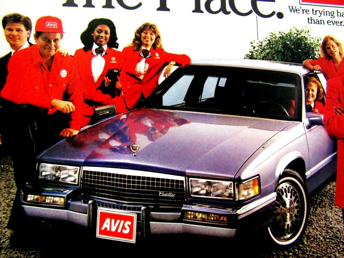 1989 Cadillac Sedan DeVille Avis Vintage Original Print Ad 8.5 x