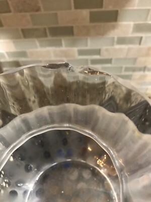 Vintage Daum France Small Crystal vase made in France. Etched Daum