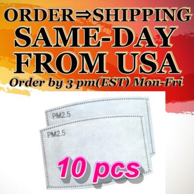 [10 pcs] Activated Carbon Filter 5-Layer PM2.5 For Face Mask Coverings US SELLER