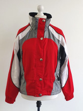 Marker Ski Snowboard Jacket Size Uk 8/10 Red White Black Hood Drawstring Pockets
