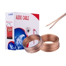 Transparent Speaker Wire 16AWG 16/2 Car/Home Stereo Audio Cable 100ft/250ft Lot