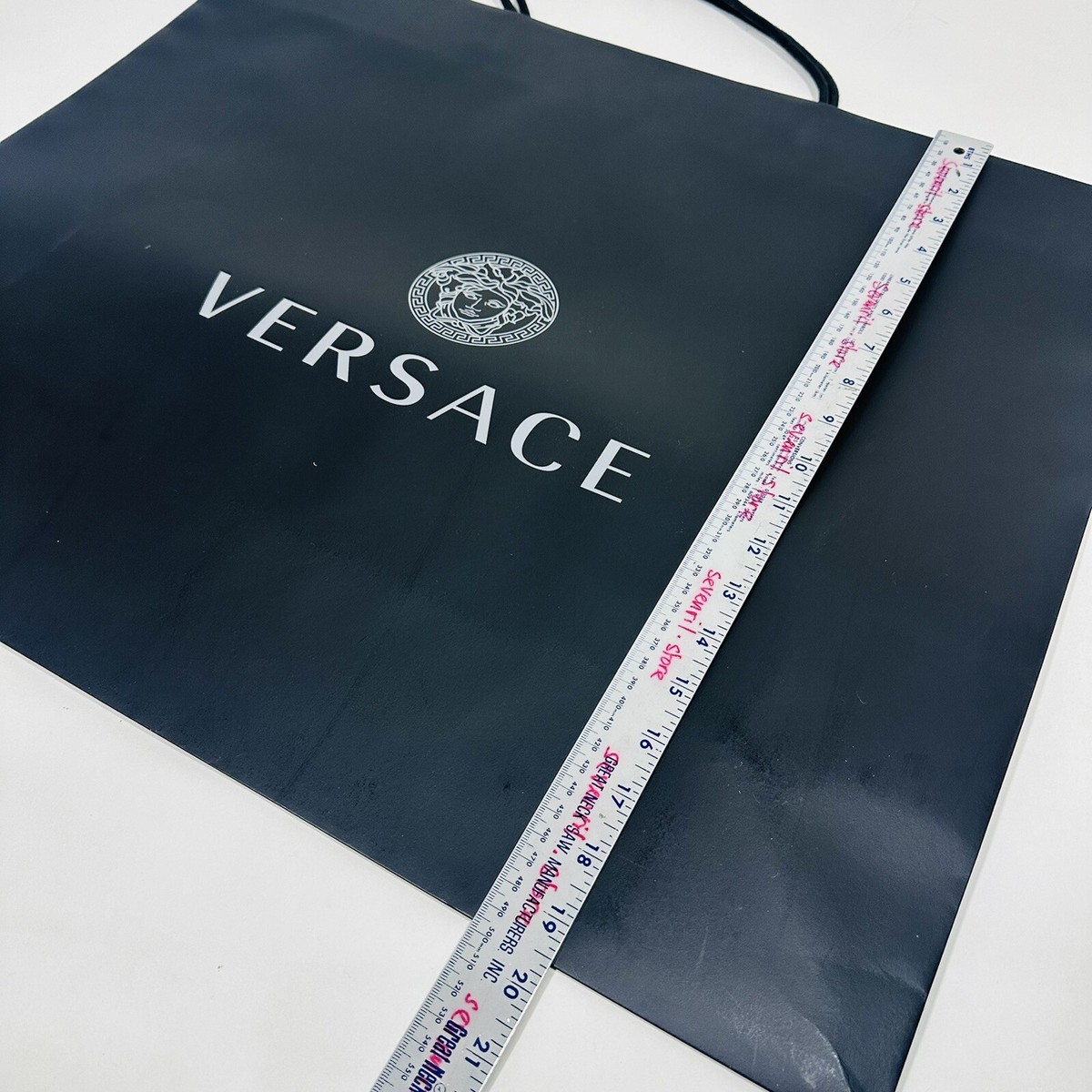Versace Authentic Black Shopping Paper Bag Gift Tote Extra