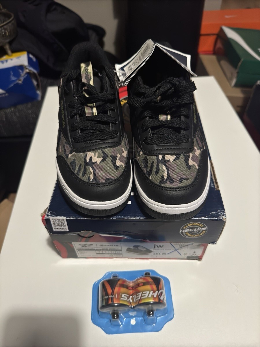 Reebok Shoes Kids Size Black Camo Heelys CL Court Low Black