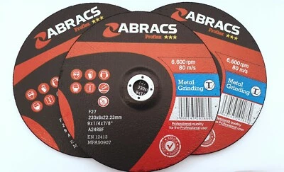 ABRACS PROFLEX METAL GRINDING DISCS - 230X6X22.23MM - PACK OF 5