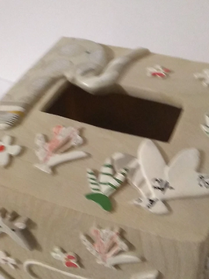 Creative Baño Animal Galletas Elefante León Jirafa Caja de Pañuelos Resina Beige Foto 4 de 4