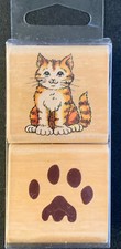 StampCraft Kitty Cat And Paw Print Set Rubber Stamp