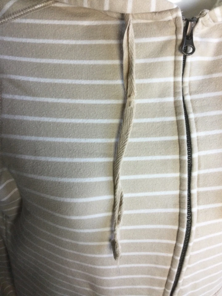 SUDADERA CON CAPUCHA A RAYAS FADED GLORY MUJER FORRADA SHERPA CREMALLERA COMPLETA BRONCEADA Y MARFIL PEQUEÑA Foto 2 de 4