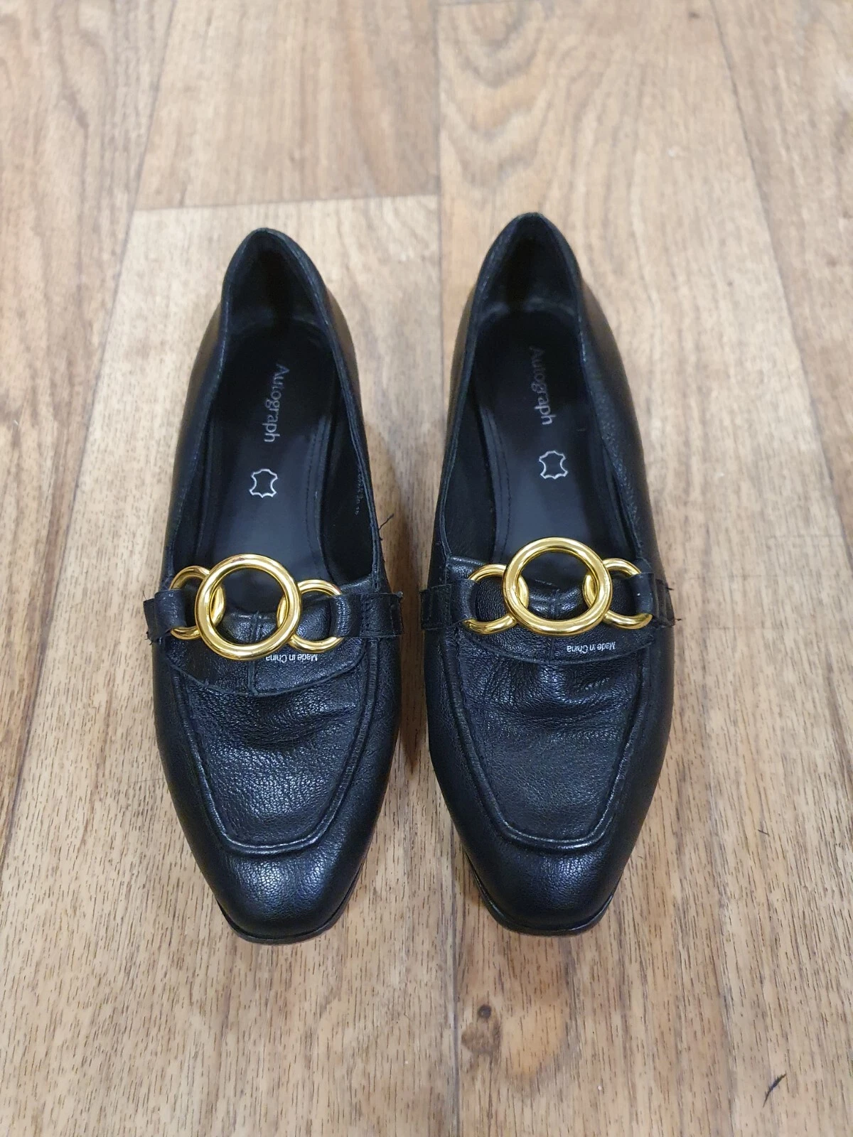 ADIDAS Mocassini Autograph donna donna neri in pelle tessuti UK(51 2)EU(381 2) VL 2096B