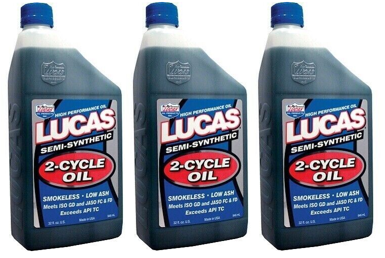 Lucas 10110 High Performance Semi-Synthetic 2-Cycle Racing Oil 1 quart 3 pack
