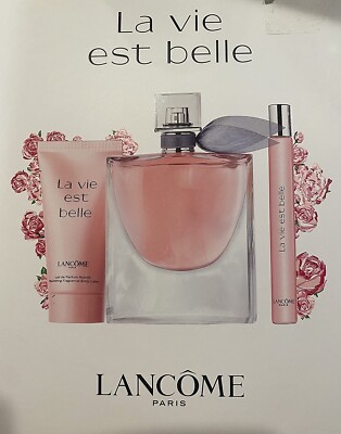 Lancome La Vie Est Belle 3Pc Set 1.7 oz Eau de Parfum + 1.6oz