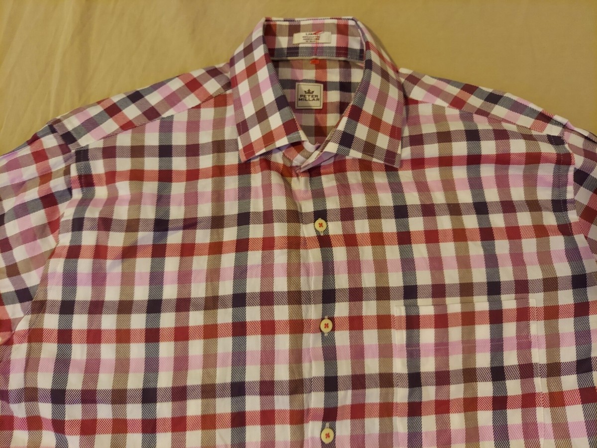 peter millar dress shirts sale Mens Peter Millar Dress Shirt L Large Pink Button Cotton