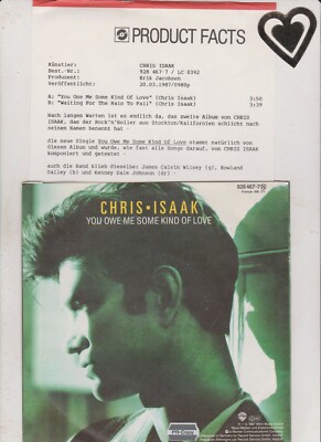 Chris Isaak You owe me some Kind of Love / Waiting for the Rain to fall PR Info 