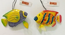 NEW 5" TROPICAL SUN FISH FLUTTER TAIL GILLS ORNAMENT JWM LOT OF 2