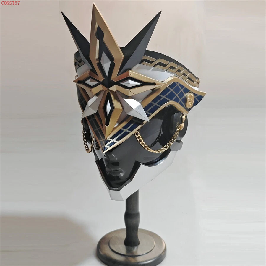 Fatui Executive Captain II Capitano Game Cosplay Helmet Mask FRP Props Headwear - Image 3 of 4