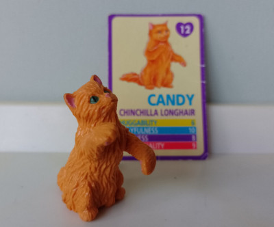 Vintage MEG Kitty in My Pocket Nr. 12 CANDY Chinchilla Langhaar & kommentierte Karte