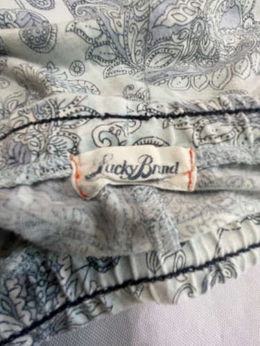 Lucky Brand PJ Pajama Pants Women’s Blue Paisley Print Pull Medium M -706 - Picture 3 of 6