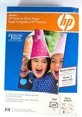 HP Premium Photo Paper Glossy 4x6  100 count INKJET New