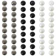 Honbay 60PCS Dainty Pearl Buttons Round Buttons Plastic Resin Sewing Buttons 