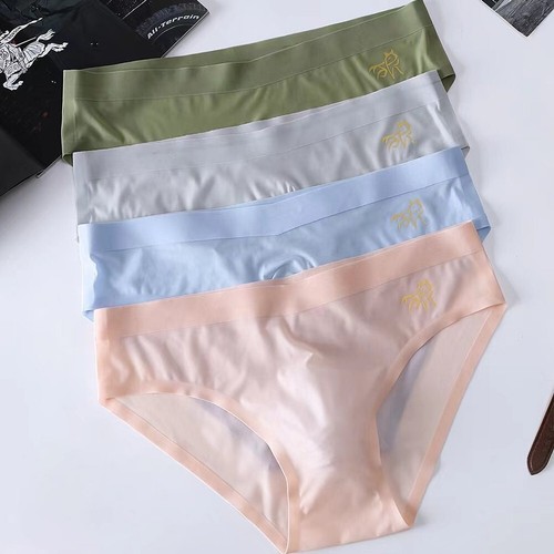 Fashion Forward Middle Waist Briefs Men's Ice Silk Underwear in Solid