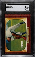 1955 Bowman JIM GILLIAM Brooklyn Dodgers #98 SGC 5 EX Condition