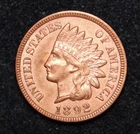 UNC 1892 INDIAN HEAD PENNY CENT OLD U.S. TYPE COIN