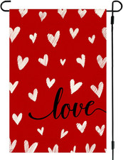 Valentines Day Love Garden Flag 12X18 Inch Double Sided outside Heart Valentine