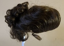 Vintage Mohair Doll Wig Size 10-11 Brown Curls Updo Global Dolls NOS